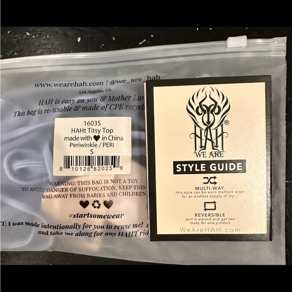 NWT We Are HAH “HAHt Titsy Top” bathing suit top size Small in Periwinkle Blue - Picture 2 of 4